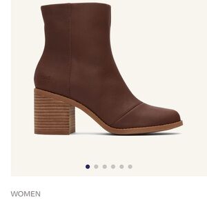 Toms Evelyn chestnut leather Ankle Boots